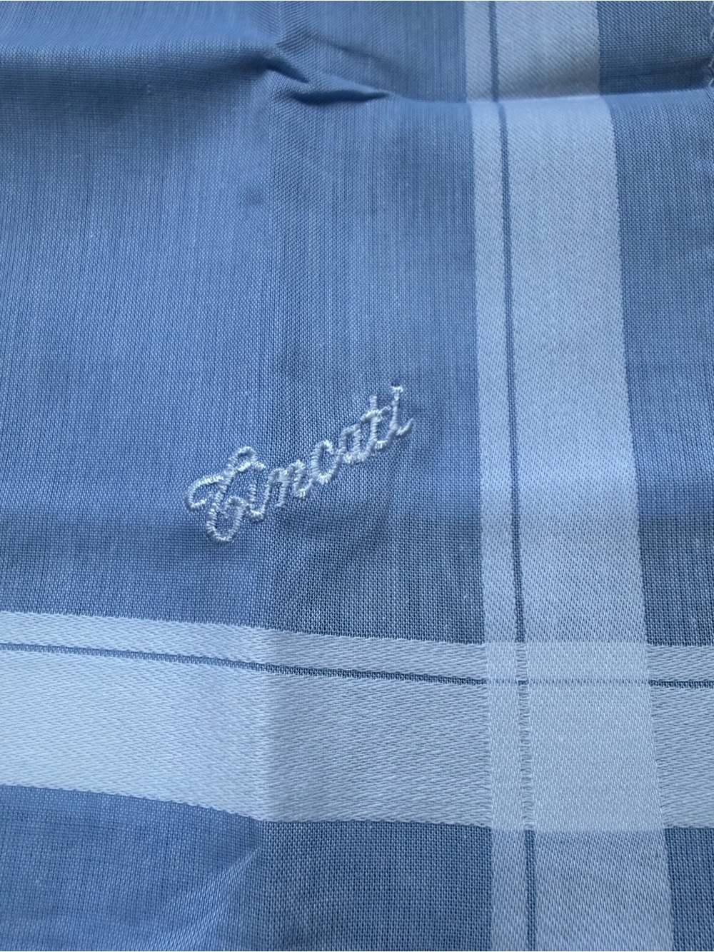 Tincati Milano Light Blue Plaid Pocket Square